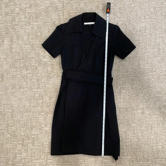 DIANE VON FURSTENBERG DVF Black Wrap Dress - Picture 6 of 7